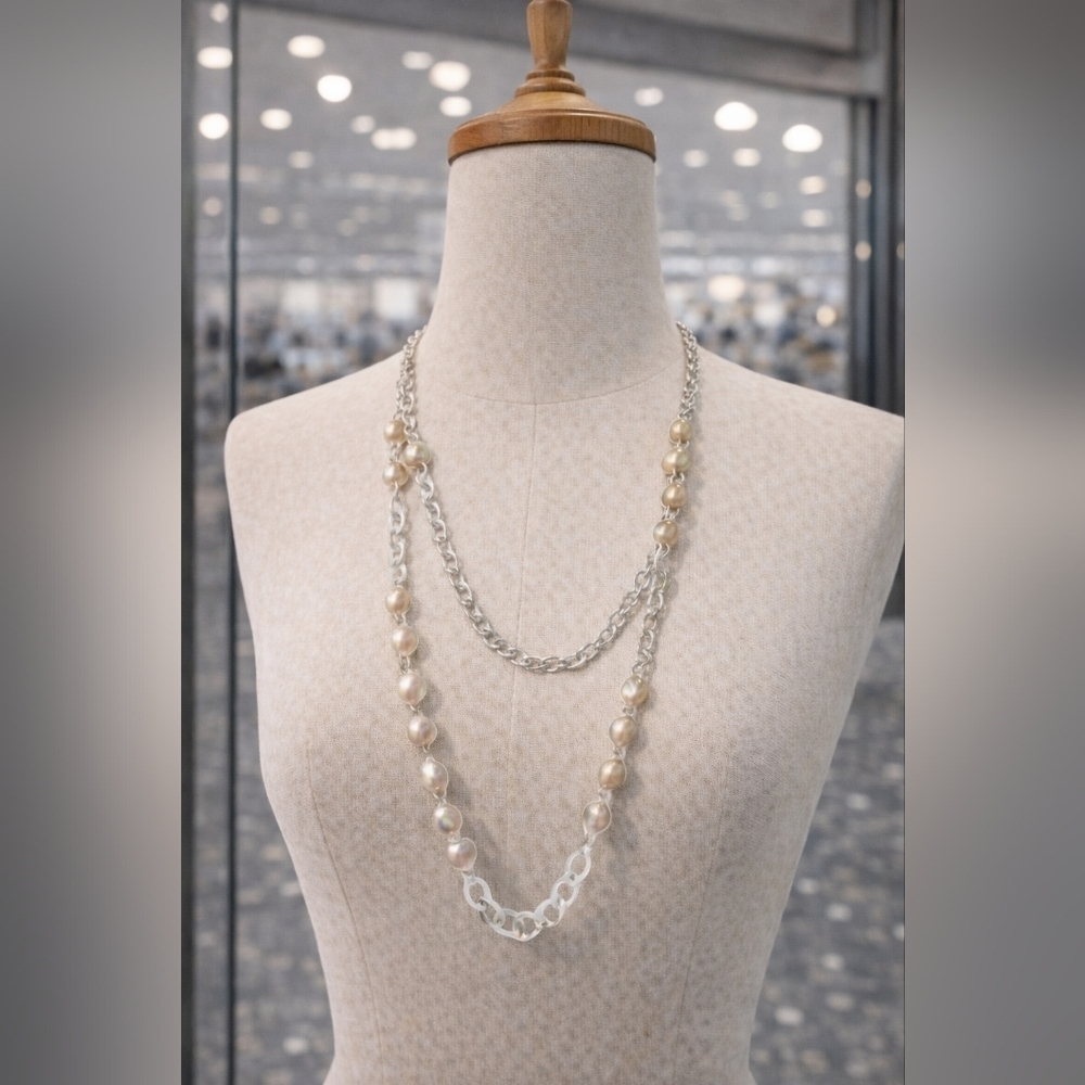 Gold ball and chain necklace